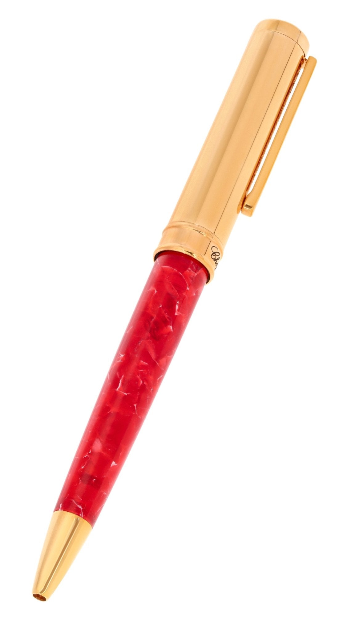 Chopard Classic Red Resin Rose Gold - Plated Metal Ballpoint Pen 95013 - 0496 - WAB - Shipping Dept.