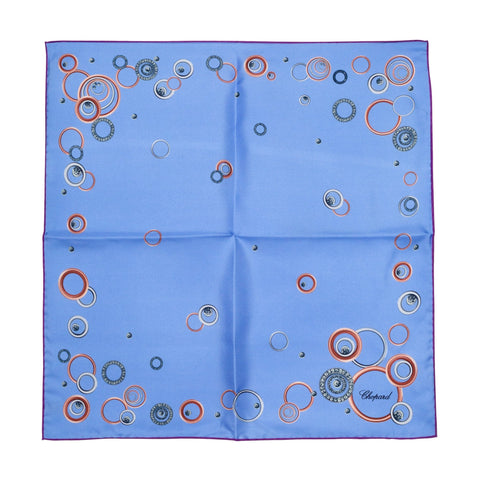Chopard Happy Spirit Light Blue Organic Silk Twill Womens Pochette Scarf 95005 - 0136 - Watches & Beyond
