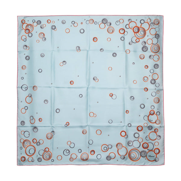 Chopard Happy Spirit Sky Blue Organic Silk Twill Womens Foulard Scarf 95002 - 0683 - Watches & Beyond