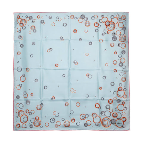 Chopard Happy Spirit Sky Blue Organic Silk Twill Womens Foulard Scarf 95002 - 0683 - Watches & Beyond