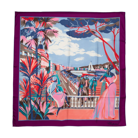 Chopard Red Carpet Violet Organic Silk Twill Womens Foulard Scarf 95002 - 0686 - Watches & Beyond