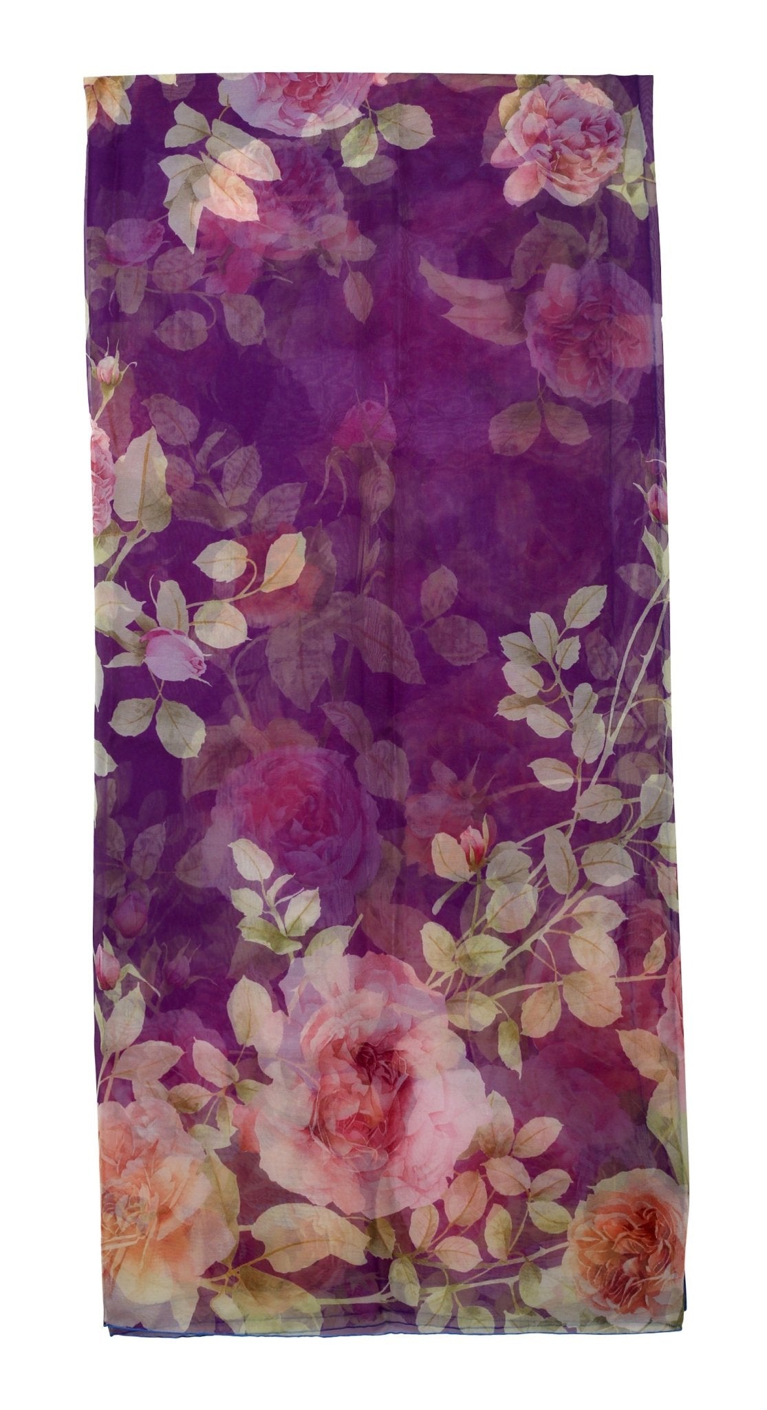Chopard Rose De Caroline Purple Organic Silk Chiffon Womens Stole/Scarf 95005 - 0451 - Watches & Beyond