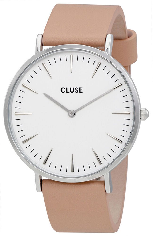 Cluse La Boheme Nude Leather Stainless Steel White Dial Womens Watch CL18231 - WAB - Shipping Dept.