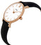 Cluse Minuit Black Leather Rose Gold Plated Steel White Dial Womens Watch CL30003 - WAB - Shipping Dept.