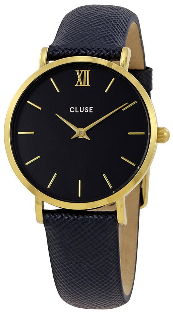 Cluse Minuit Gold Plated Steel Midnight Blue Leather Womens Watch CL30014 - WAB - Shipping Dept.