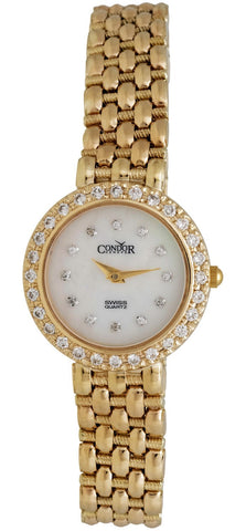 Condor 14kt Gold & Diamond Womens Luxury Swiss Watch Quartz C28DPMOP - WAB - Shipping Dept.