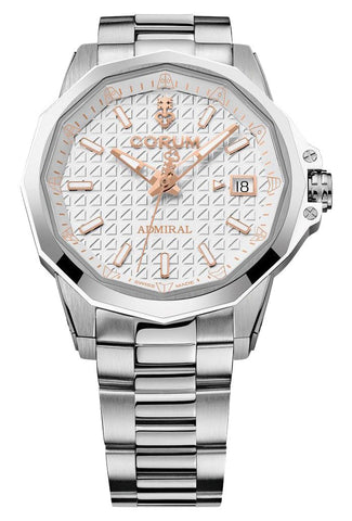 Corum Admiral 38 Automatic Titanium White Dial Date Unisex Watch 082.202.04/V800 AA25 - WAB - Shipping Dept.