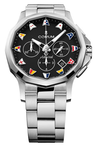 Corum Admiral 42 Automatic Chronograph Stainless Steel Black Dial Date Mens Watch 984.111.20/V705 AN52 - WAB - Shipping Dept.