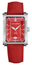 Cuervo y Sobrinos Prominente Señora Caramelo Automatic Stainless Steel Red Dial Date Red Leather Strap Unisex Watch 1015.1BX - Watches & Beyond