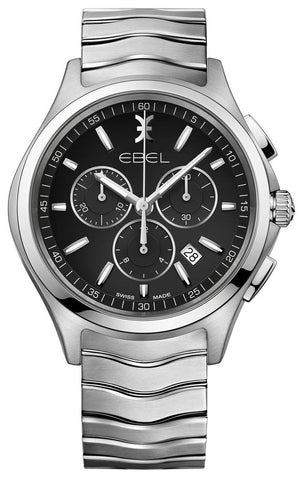 update alt-text with template Watches - Mens-Ebel-1216342-12-hour display, 40 - 45 mm, black, chronograph, date, Ebel, mens, menswatches, new arrivals, round, rpSKU_1216200, rpSKU_1216308, rpSKU_1216341, rpSKU_1216344, rpSKU_9126M52.53BR35606, seconds sub-dial, stainless steel band, stainless steel case, swiss quartz, watches, Wave-Watches & Beyond