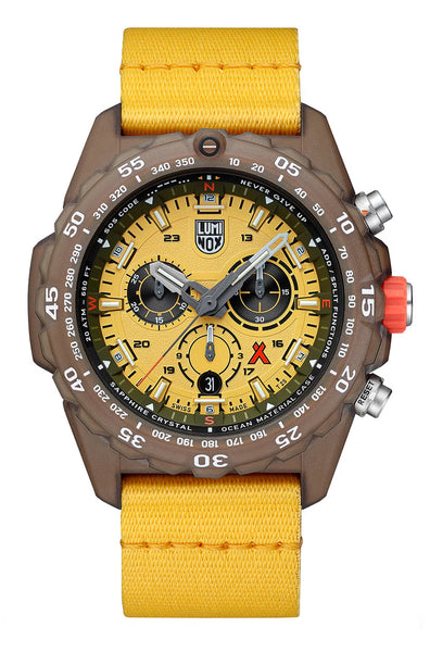 update alt-text with template Watches - Mens-Luminox-XB.3745.ECO-24-hour display, 40 - 45 mm, 45 - 50 mm, Bear Grylls Survival, chronograph, compass, date, fabric, glow in the dark, Luminox, mens, menswatches, new arrivals, plastic case, round, rpSKU_XB.3741, rpSKU_XB.3743.ECO, rpSKU_XB.3745, rpSKU_XB.3749, rpSKU_XB.3757.ECO, swiss quartz, uni-directional rotating bezel, watches, yellow-Watches & Beyond