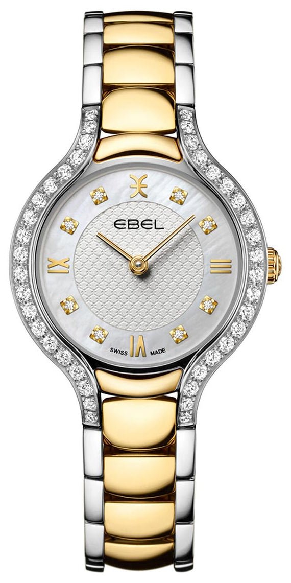 Ebel Beluga Two - Tone Stainless Steel White Mother - Of - Pearl Dial Diamonds Quartz Womens Watch 1216592 - WAB - Shipping Dept.