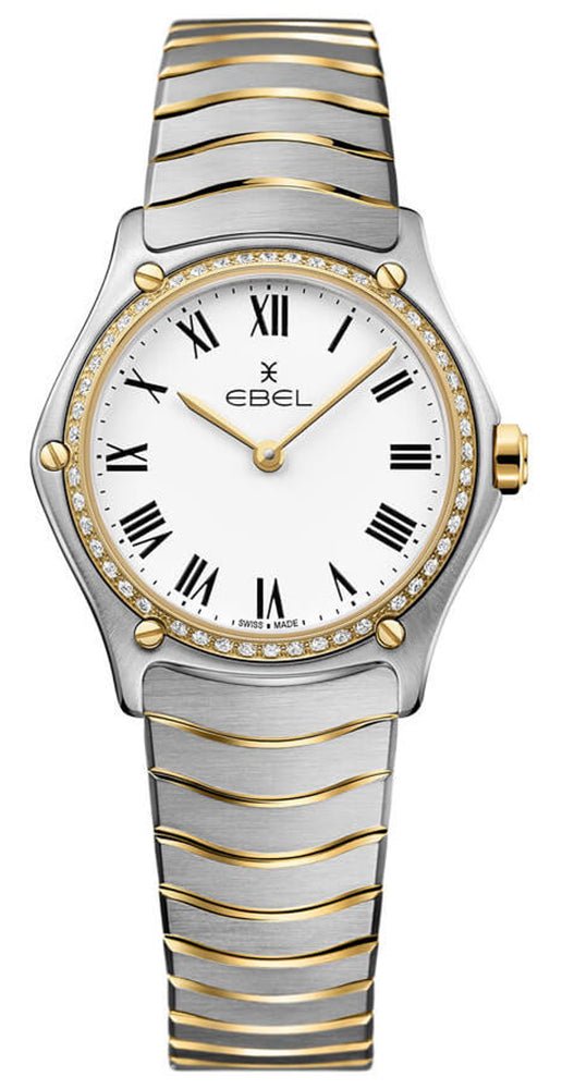 Ebel Wave Stainless Steel & 18K Yellow Gold White Dial Diamonds Quartz Womens Watch 1216389 - WAB - Shipping Dept.