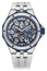 Edox Delfin Mecano Automatic Stainless Steel Blue Skeleton Dial White Rubber Strap Divers Mens Watch 85303 - 357BUCAB - BUIRB - Watches & Beyond