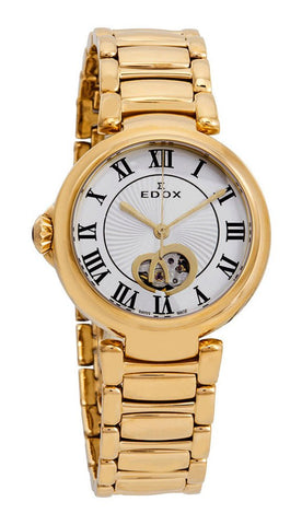 Edox LaPassion 85025 37RM ARR Automatic Gold Tone Steel Ladies Watch Silver dial - WAB - Shipping Dept.