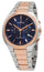 Edox Les Bemonts Chronograph Ultra Slim Two - Tone Stainless Steel Blue Dial Date Quartz Mens Watch 10239 - 357R - BUIR - WAB - Shipping Dept.