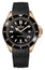 Edox Neptunian Automatic Rose Gold PVD Black Dial Black Rubber Strap Date Divers Mens Watch 80120 - 37RNNCA - NIR - Watches & Beyond