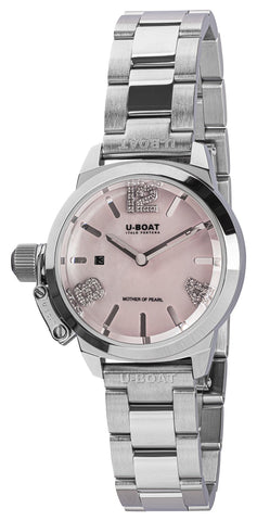update alt-text with template Watches - Womens-U-Boat-8898-25 - 30 mm, 30 - 35 mm, Classico, date, diamonds / gems, mother-of-pearl, new arrivals, pink, round, rpSKU_8899, rpSKU_8900, rpSKU_FA1003-PVP23-170-1, rpSKU_FA1003-SD502-170-1, rpSKU_FA1004-SD502-170-1, stainless steel band, stainless steel case, swiss quartz, U-Boat, watches, womens, womenswatches-Watches & Beyond