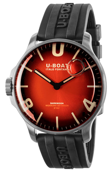 update alt-text with template Watches - Mens-U-Boat-8701-40 - 45 mm, Darkmoon, mens, menswatches, new arrivals, red, round, rpSKU_8697, rpSKU_8699, rpSKU_8700, rpSKU_8702, rpSKU_8703, rubber, stainless steel case, swiss quartz, U-Boat, watches-Watches & Beyond