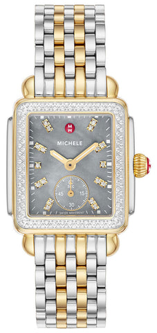 update alt-text with template Watches - Womens-Michele-MWW06V000132-25 - 30 mm, 30 - 35 mm, Deco, diamonds / gems, gray, Michele, mother-of-pearl, new arrivals, rectangle, rpSKU_MWW06A000809, rpSKU_MWW06G000002, rpSKU_MWW06G000015, rpSKU_MWW06G000039, rpSKU_MWW06V000042, seconds sub-dial, stainless steel band, stainless steel case, swiss quartz, two-tone band, two-tone case, watches, womens, womenswatches-Watches & Beyond