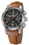 Fortis Aeromaster Automatic Chronograph Stainless Steel Black Dial Brown Leather Strap Day/Date Divers Mens Watch F4040001 - WAB - Shipping Dept.