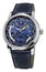Frederique Constant Classic Worldtimer Manufacture Automatic Blue Dial Blue Leather Strap Mens Watch FC - 718NWM4H6 - Watches & Beyond