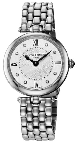 Frederique Constant Classics Art Deco Stainless Steel Mother - of - Pearl Dial Diamonds Quartz Womens Watch FC - 200MPWD2AR6B - WAB - Shipping Dept.