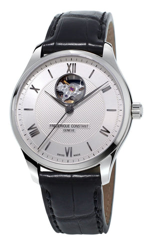 Frederique Constant Classics Heart Beat Automatic Silver Dial Black Leather Strap Mens Watch FC - 310MS5B6 - WAB - Shipping Dept.