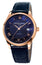 Frederique Constant Classics Index Automatic Rose Gold Tone Steel Blue Dial Date Blue Leather Strap Mens Watch FC - 303MN5B4 - WAB - Shipping Dept.