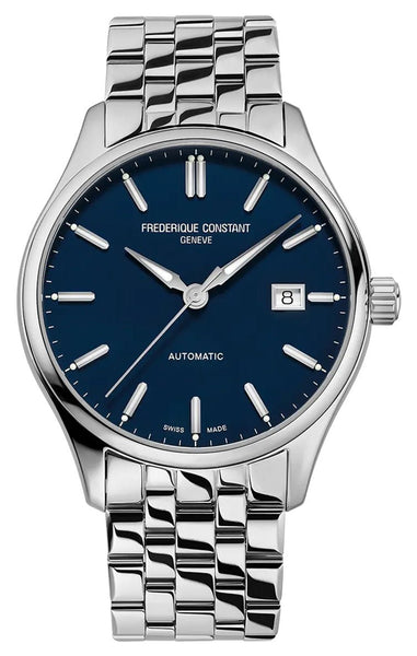 Frederique Constant Classics Index Automatic Stainless Steel Blue Dial Date Mens Watch FC - 303NN5B6B - Watches & Beyond