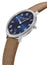 Frederique Constant Classics Moonphase Stainless Steel Blue Dial Brown Leather Strap Quartz Unisex Watch FC - 206RN3S6 - Watches & Beyond