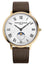 Frederique Constant Classics Moonphase Yellow Gold Plated Steel Silver Dial Brown Leather Strap Quartz Unisex Watch FC - 206RS3S5 - Watches & Beyond