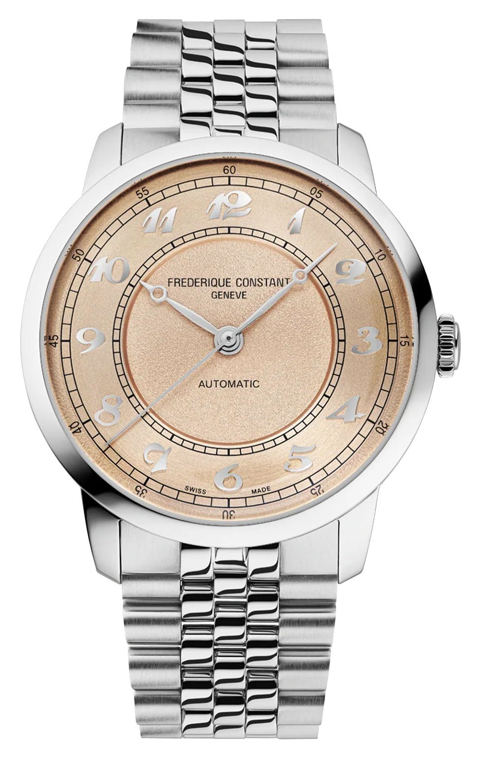 Frederique Constant Classics Premiere Automatic Stainless Steel Salmon Pink Dial Unisex Watch FC-301SAL3B6B - Watches & Beyond