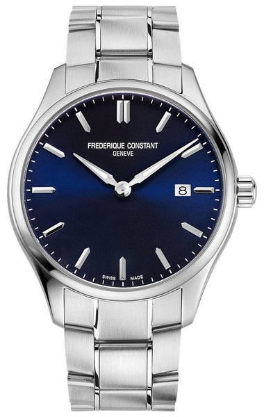 Frederique Constant Classics Stainless Steel Blue Dial Date Quartz Mens Watch FC - 220NS5B6B - WAB - Shipping Dept.