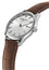 Frederique Constant Classics Stainless Steel Silver Dial Brown Leather Strap Date Quartz Mens Watch FC - 220SS5B6 - Watches & Beyond