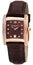 Frederique Constant Delight Carree Rose Gold Plated & Diamond Brown Leather Womens Watch Date FC - 220CHD2ECD4 - WAB - Shipping Dept.