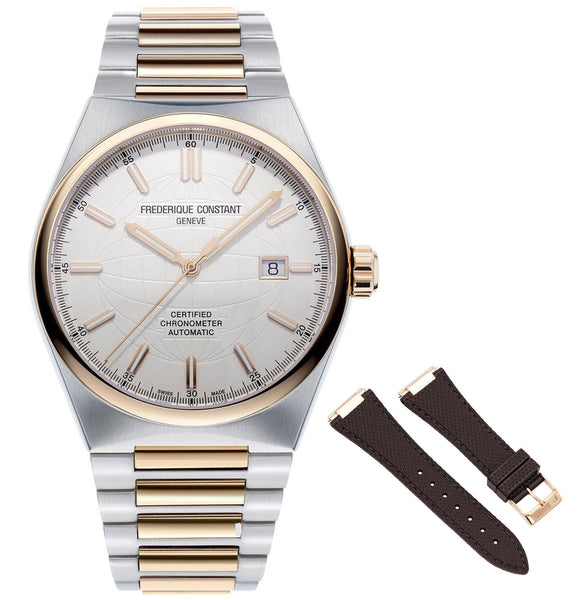 Frederique Constant Highlife Automatic COSC Rose Gold Plated & Stainless Steel Silver Dial Mens Watch FC - 303V4NH2B - WAB - Shipping Dept.