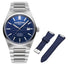 Frederique Constant Highlife COSC Automatic Stainless Steel Blue Dial Interchangeable Blue Rubber Strap Date Mens Watch FC - 303N4NH6B - WAB - Shipping Dept.