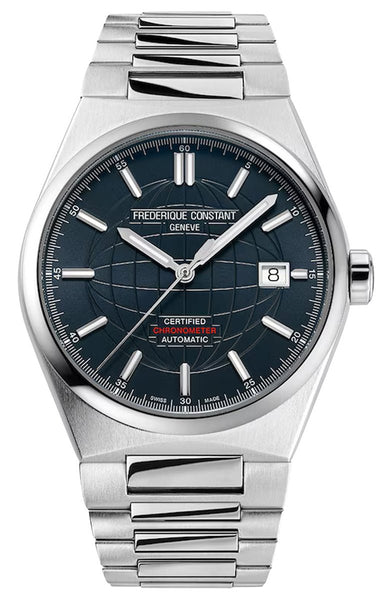 Frederique Constant Highlife COSC Automatic Stainless Steel Blue Dial Interchangeable Blue Rubber Strap Date Unisex Watch FC-303BL3NH6B - Watches & Beyond
