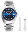 Frederique Constant Highlife Stainless Steel Blue Dial Diamonds Interchangeable White Rubber Strap Date Quartz Womens Watch FC - 240ND2NH6B - Watches & Beyond
