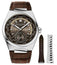 Frederique Constant Highlife Worldtimer Manufacture Automatic GMT Brown Dial Brown Leather Strap Interchangeable Brown Rubber/Steel Bracelet Date Mens Watch FC - 718C4NH6 - Watches & Beyond