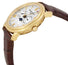 Frederique Constant Persuasion Classics Business Timer Yellow Gold Plated Steel Silver Dial Brown Leather Moonphase Day/Date Quartz Mens Watch FC - 270SW4P5 - WAB - Shipping Dept.