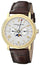 Frederique Constant Persuasion Classics Business Timer Yellow Gold Plated Steel Silver Dial Brown Leather Moonphase Day/Date Quartz Mens Watch FC - 270SW4P5 - WAB - Shipping Dept.