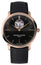 Frederique Constant Slimline Heart Beat Automatic Rose Gold Tone Steel Black Dial Black Leather Strap Mens Watch FC - 312B4S4 - WAB - Shipping Dept.