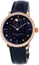 Frederique Constant Slimline Moonphase Stars Manufacture Automatic Rose Gold - Plated Blue Leather Strap Blue Dial Diamonds Womens Watch FC - 701NSD3SD4 - WAB - Shipping Dept.