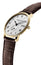 Frederique Constant Slimline Small Seconds Yellow Gold Plated Steel Silver Dial Brown Leather Strap Date Quartz Mens Watch FC - 245M4S5 - WAB - Shipping Dept.