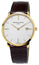 Frederique Constant Slimline Yellow Gold Plated Silver Dial Brown Leather Strap Date Quartz Mens Watch FC - 220V5S5 - WAB - Shipping Dept.