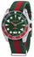 Gucci Dive Stainless Steel Green Dial Green/Red Nylon NATO Strap Date Divers Quartz Mens Watch YA136339 - WAB - Shipping Dept.