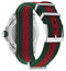 Gucci Dive Stainless Steel Green Dial Green/Red Nylon NATO Strap Date Divers Quartz Mens Watch YA136339 - WAB - Shipping Dept.