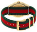 Gucci G - Timeless Le Marche Des Merveilles Yellow Gold PVD Green/Red Dial Green/Red Nylon Strap Quartz Unisex Watch YA126487B - Watches & Beyond